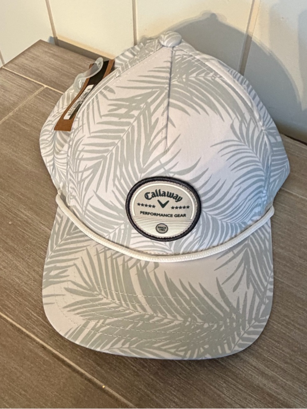 Callaway White & Grey Tropical Performance Golf Cap palm bogey free NEW